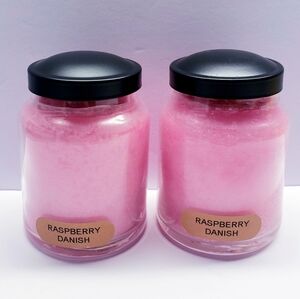 RASPBERRY DANISH -A Cheerful Giver Baby Jar Single Wick Candle, 6 oz (2 pack)